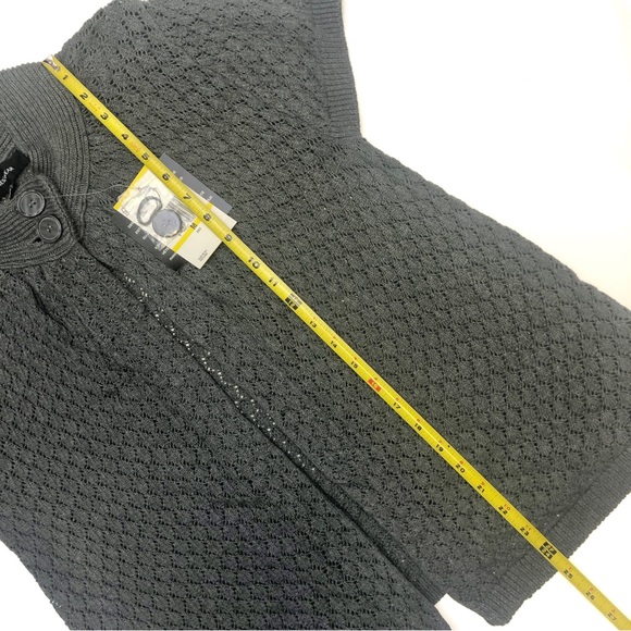 Jones Wear Open Knit Gray Cardigan Sweater Medium - Picture 6 of 8